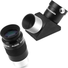 Astromania 1.25" 32mm Super Plossl Telescope Eyepiece - Bundle with - 1.25" 90°Diagonal with Amici Prism in Kuwait