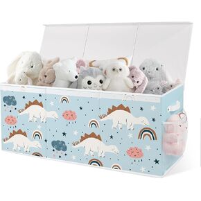 Extra Large Collapsible Toy Box with Lids, Sturdy Storage Organizer for Kids, 38"x16"x13" Toy Chest for Playroom, Nursery, Bedroom, Living Room (Woodland Animals) in Saudi Arabia