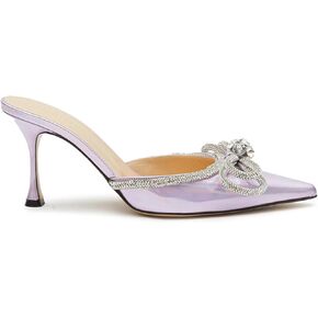 Women's Bow Rhinestone Pointed Toe Pumps,Fashion Sparkly Bowknot Closed Backless Slingback Heels Summer Slip on Wedding Bridal Dress Sandals in Saudi Arabia