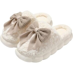Women Men Bow Slippers House Slippers House Shoes Memory Foam Plush Bedroom Indoor Outdoor Shoes in Saudi Arabia