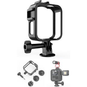 إطار واقٍ للقفص متوافق مع Gopro MAX2، قفص بلاستيكي متين وخفيف الوزن مع حذاء بارد لـ MAX2، يأتي مع محول تركيب، ومسمار إبهام وأغطية عدسات in Kuwait