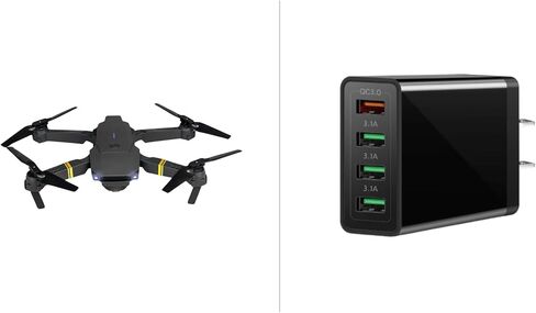 سكاي هوك بدون طيار مع الكاميرا | طائرات بدون طيار كوادكوبتر للأطفال، طائرة بدون طيار للبالغين، طائرة بدون طيار للمبتدئين والمحترفين | صور ومقاطع فيديو عالية الدقة، قابلة للطي، شاحن Ulti 4 منافذ مع شاحن سريع Boltz Pro Lightning Fast in Kuwait