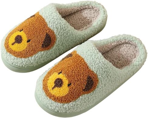 Slippers for Women Men Cute Bear Plush Indoor Couple House Slippers in Saudi Arabia