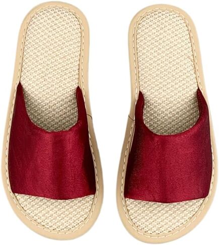 Premium Luxury Satin Silk Top All Seasons Comfort Women's House Linen Slippers Non Slip Indoor Soft Home Slip On Shoes in Saudi Arabia