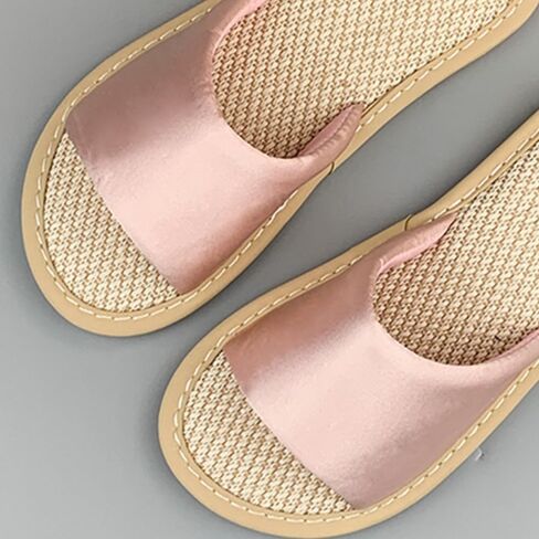 Premium Luxury Satin Silk Top All Seasons Comfort Women's House Linen Slippers Non Slip Indoor Soft Home Slip On Shoes in Saudi Arabia