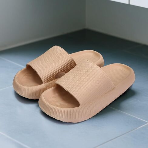 Cloud Slippers for Women and Men, Ultra Comfortable Pillow House Slippers, Lightweight Shower Shoes with Thick Sole, Non-Slip Bathroom Sandals, Easy to Clean, Indoor & Outdoor Slides in Saudi Arabia