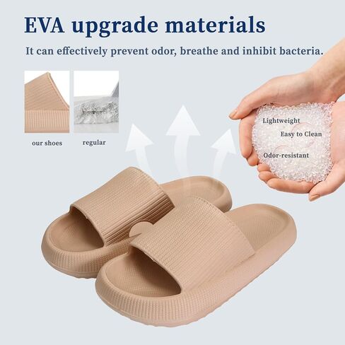 Cloud Slippers for Women and Men, Ultra Comfortable Pillow House Slippers, Lightweight Shower Shoes with Thick Sole, Non-Slip Bathroom Sandals, Easy to Clean, Indoor & Outdoor Slides in Saudi Arabia