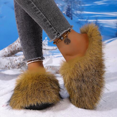 Women's Plush Non-Slip Slippers, Memory Foam Indoor Outdoor Use Winter Home Style Slippers in Saudi Arabia