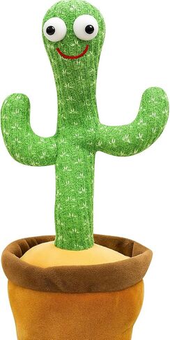 Dancing Talking Cactus Toy, 120 English Songs, Voice Mimicking, 4-Level Volume Control in Saudi Arabia