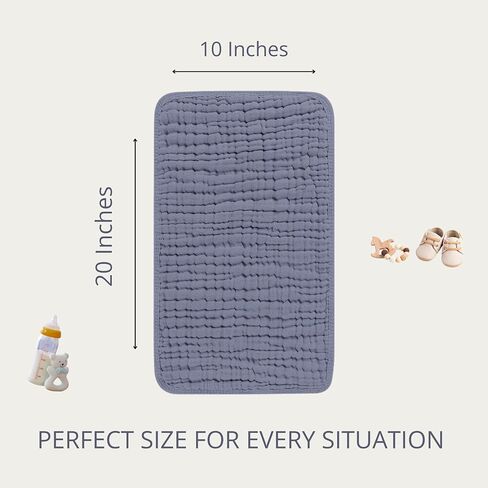 Muslin Baby Burp Cloths for Newborn - 5 Pack, Soft and Absorbent Organic Cotton, 20"x10", Large, Baby Essentials for Boys and Girls, Gender Neutral Solid Colors in Saudi Arabia