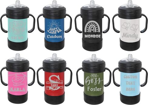 Customized Stainless Steel Sippy Cups, Personalized Kids Tumblers with Handle, Reusable Infants and Toddler Cups in Saudi Arabia