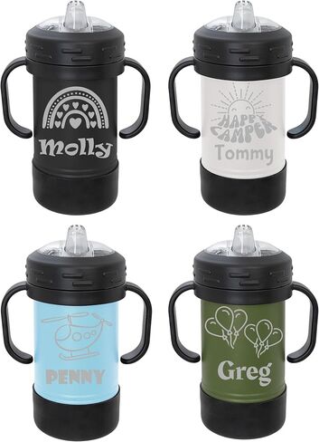 Customized Stainless Steel Sippy Cups, Personalized Kids Tumblers with Handle, Reusable Infants and Toddler Cups in Saudi Arabia