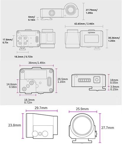 OLED Light Meter, Film Camera Light Meter, with Viewfinder, 17° Metering, with Cold Shoe Mount, Adjust ISO, Aperture and Shutter Speed Photography, for Vintage Cameras(Silver) in Saudi Arabia