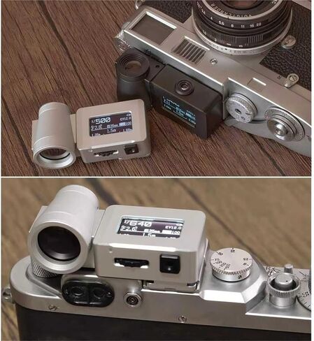 OLED Light Meter, Film Camera Light Meter, with Viewfinder, 17° Metering, with Cold Shoe Mount, Adjust ISO, Aperture and Shutter Speed Photography, for Vintage Cameras(Silver) in Saudi Arabia