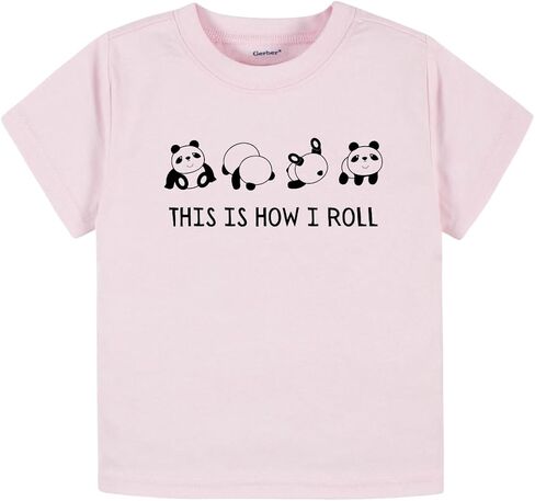 This Is How I Roll Panda Cute Baby Bodysuit, Kids & Toddler T-Shirt - Funny Outfit for Girls Boys Baby Shower Foodie Tee in Saudi Arabia