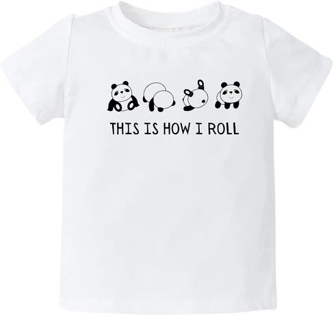 This Is How I Roll Panda Cute Baby Bodysuit, Kids & Toddler T-Shirt - Funny Outfit for Girls Boys Baby Shower Foodie Tee in Saudi Arabia
