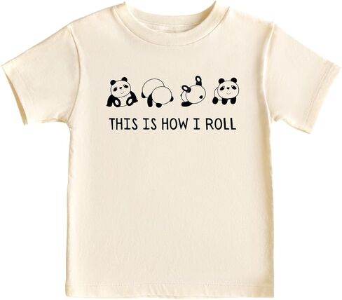 This Is How I Roll Panda Cute Baby Bodysuit, Kids & Toddler T-Shirt - Funny Outfit for Girls Boys Baby Shower Foodie Tee in Saudi Arabia
