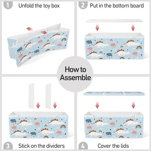 Extra Large Collapsible Toy Box with Lids, Sturdy Storage Organizer for Kids, 38"x16"x13" Toy Chest for Playroom, Nursery, Bedroom, Living Room (Woodland Animals) in Saudi Arabia