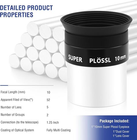 Astromania 1.25" 10mm Super Plossl Telescope Eyepiece - Bundle with - 1.25" 32mm Super Plossl Eyepiece in Saudi Arabia
