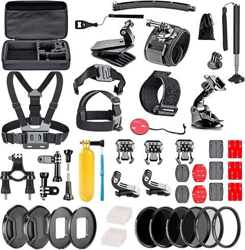 Navitech 60-in-1 Action Camera Accessories Combo Kit with EVA Case - Compatible with Hiicam Speed 10 Action Camera 5K30FPS 30MP in Saudi Arabia