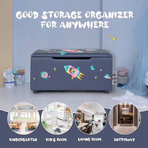 HONEY JOY Pink Wooden Toy Box, 2 in 1 Crown Toy Storage Chest with Safety Hinged Lid, Kids Toy Storage Bench for Playroom Bedroom, Children's Furniture, Gift for Princess Girls Age 3+, Pink in Saudi Arabia