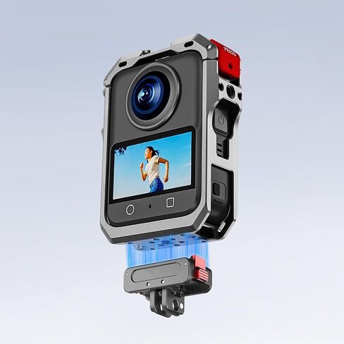 Aluminum Alloy Cameras Rabbit Cage with Dual Cold Shoe Mounts & 1/4" Screws Holes Quick Release Fit for OSMO 360 in Saudi Arabia