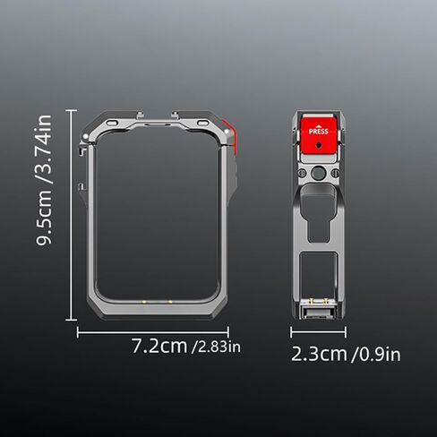 إطار قفص أرانب للكاميرات من سبائك الألومنيوم وأغطية حماية للعدسات تدعم ضوء LED وميكروفون وحامل ثلاثي القوائم مناسب لـ OSMO 360 in Kuwait