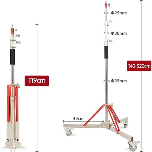 320cm Studio Heavy Duty Photography Professional Film and Television Full Metal Lighting Stand with Cantilever and Wheels in Saudi Arabia