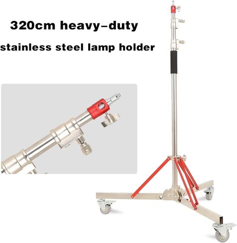 320cm Studio Heavy Duty Photography Professional Film and Television Full Metal Lighting Stand with Cantilever and Wheels in Saudi Arabia