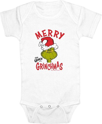 Fifth Sun Infant's The Grinch Merry Grinchmas Santa Hat Bodysuit - White - 18 Months in Saudi Arabia