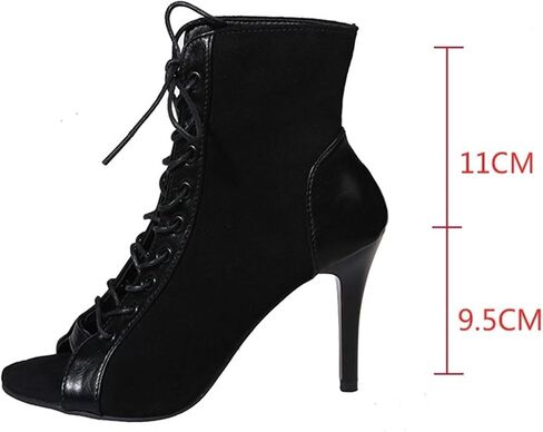 Lacing Women's High Heel Open Toe Fine Heel Dance Shoes Hollow Stylish Pointed Short Boots High-top Evening Shoes Dress Sandals in Saudi Arabia