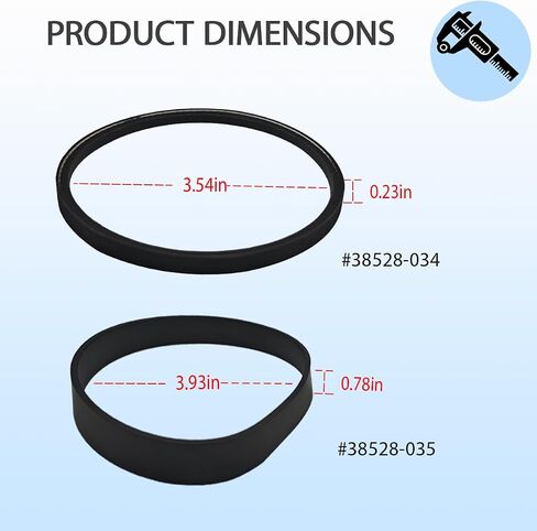 38528-034 & 38528-035 Vacuum Belt Set for Hoover WindTunnel Self-Propelled U6485900, U6420900, U6476900, Mach 5/6, Platinum Series - Replaces 40201200 & 40201170 (1 Pack) in Kuwait