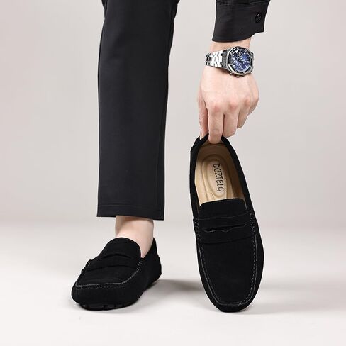 DCZTELG Men's Suede Penny Loafers - Slip-On Comfort Casual Shoes for Business & Driving in Saudi Arabia