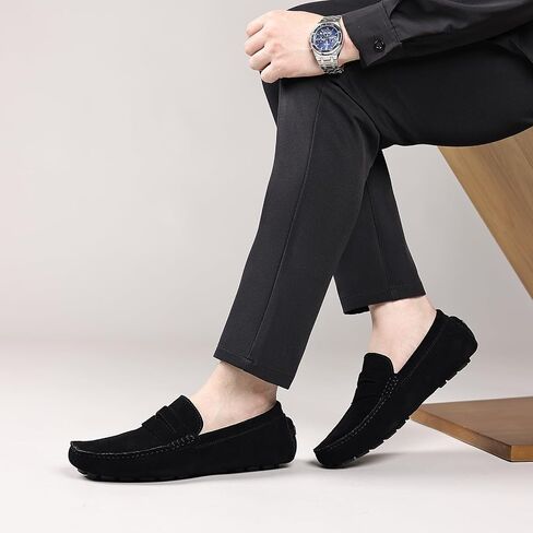 DCZTELG Men's Suede Penny Loafers - Slip-On Comfort Casual Shoes for Business & Driving in Saudi Arabia
