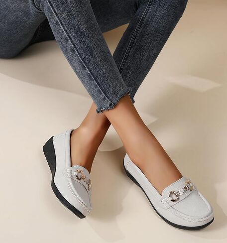 Loafers for Women Business Casual Shoes Comfortable Lightweight Penny Loafers Slip On Work Shoes Comfort Walking Flats in Saudi Arabia