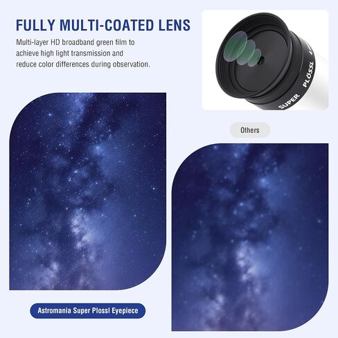 Astromania 1.25" 4mm Super Plossl Telescope Eyepiece - Bundle with - 2X Barlow Lens Upgraded 1.25 inch in Saudi Arabia