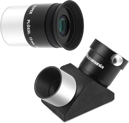 Astromania 1.25" 15mm Super Plossl Telescope Eyepiece - Bundle with - 1.25" 90°Diagonal with Amici Prism in Saudi Arabia