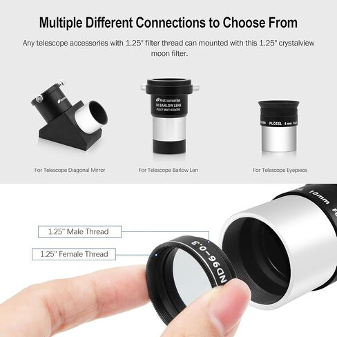 Astromania 1.25" 10mm Super Plossl Telescope Eyepiece - Bundle with - Moon Filter 1.25 inch ND96-0.3 in Saudi Arabia