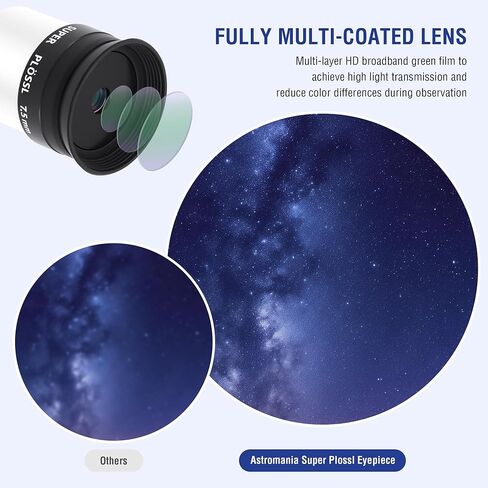 Astromania 1.25" 7.5mm Super Plossl Telescope Eyepiece - Bundle with - Alignment 1.25 Inch Laser Collimator in Saudi Arabia