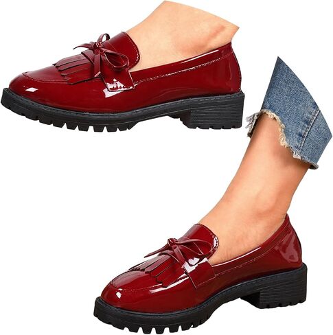 Women’s Chunky Loafers Slip On Platform Shoes – Comfort Penny Heeled Lug Sole Loafers for Work, Dressy & Business Casual Outfits in Saudi Arabia