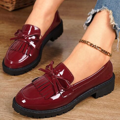 Women’s Chunky Loafers Slip On Platform Shoes – Comfort Penny Heeled Lug Sole Loafers for Work, Dressy & Business Casual Outfits in Saudi Arabia