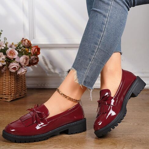 Women’s Chunky Loafers Slip On Platform Shoes – Comfort Penny Heeled Lug Sole Loafers for Work, Dressy & Business Casual Outfits in Saudi Arabia