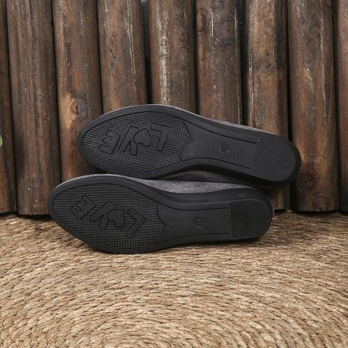 Women's Dress Flats Ballet Low Wedge Round Toe Ankle Strap Comfortable Casual Business Office Work Flats Shoes in Saudi Arabia