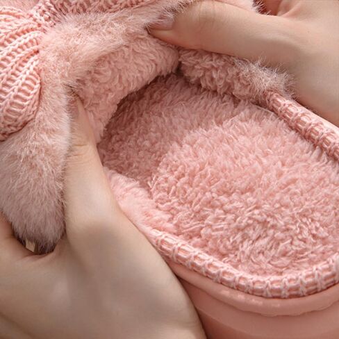 Premium Comfort Cute Linen Bow Women's Fuzzy House Slippers Indoor Soft Warm Kawaii Shoes Memory Foam Sole in Saudi Arabia