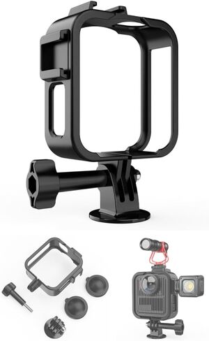 إطار واقٍ للقفص متوافق مع Gopro MAX2، قفص بلاستيكي متين وخفيف الوزن مع حذاء بارد لـ MAX2، يأتي مع محول تركيب، ومسمار إبهام وأغطية عدسات in Kuwait