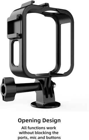 إطار واقٍ للقفص متوافق مع Gopro MAX2، قفص بلاستيكي متين وخفيف الوزن مع حذاء بارد لـ MAX2، يأتي مع محول تركيب، ومسمار إبهام وأغطية عدسات in Kuwait