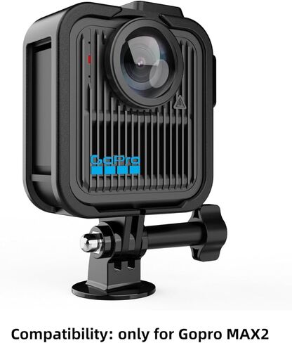 إطار واقٍ للقفص متوافق مع Gopro MAX2، قفص بلاستيكي متين وخفيف الوزن مع حذاء بارد لـ MAX2، يأتي مع محول تركيب، ومسمار إبهام وأغطية عدسات in Kuwait