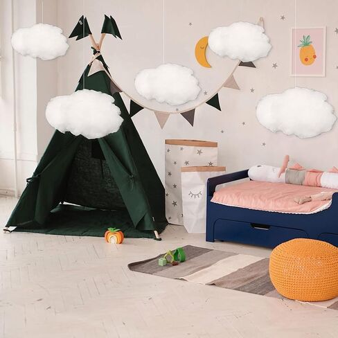 10pcs Clouds Decorations for Ceiling, Cotton Simulation Hanging Cloud Decoration, 3D Artificial Fake Clouds Props for Wedding Stage Show Party Decor (5*Small and 4*Medium Size 1*Big Size) (1L4M5S) in Saudi Arabia