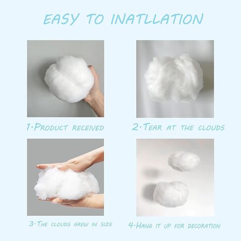 10pcs Clouds Decorations for Ceiling, Cotton Simulation Hanging Cloud Decoration, 3D Artificial Fake Clouds Props for Wedding Stage Show Party Decor (5*Small and 4*Medium Size 1*Big Size) (1L4M5S) in Saudi Arabia