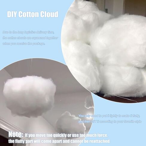 10pcs Clouds Decorations for Ceiling, Cotton Simulation Hanging Cloud Decoration, 3D Artificial Fake Clouds Props for Wedding Stage Show Party Decor (5*Small and 4*Medium Size 1*Big Size) (1L4M5S) in Saudi Arabia